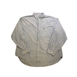 VTG Ralph Lauren Jeans Co. Mens XL Blue Long Sleeve‎ Button Down Shirt LS Flag